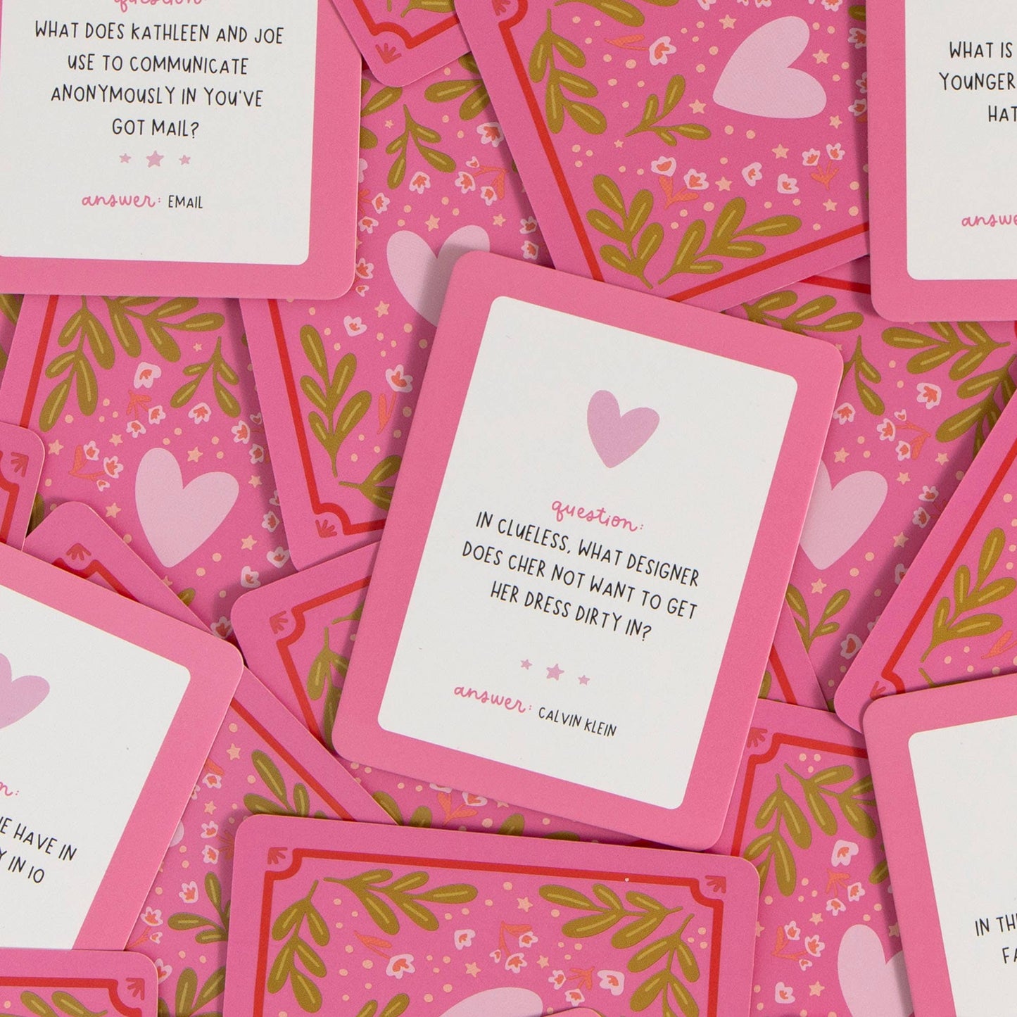Rom Com Trivia Game - Deck of Cards + Storage Tin