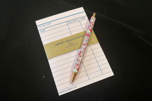 Library Card Notepad - Pink