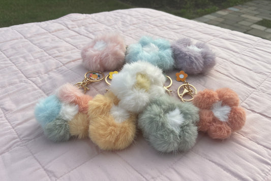 Fuzzy Floral - Purse charms