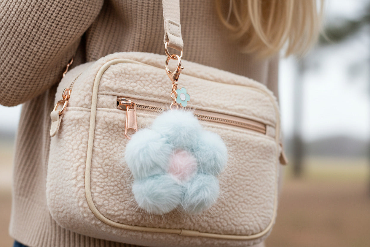 Fuzzy Floral - Purse charms