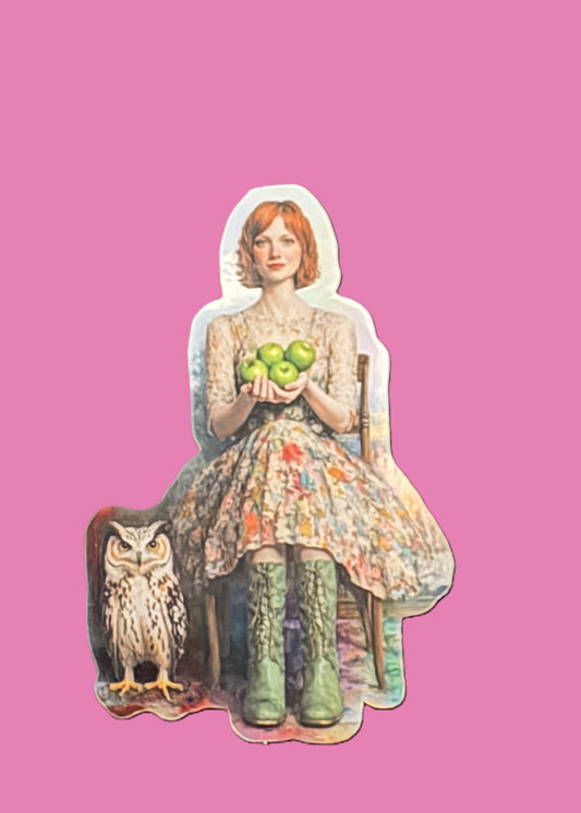 Girl with Owl & apples