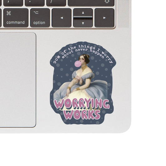 Victorian Woman Funny Worry High Quality Vinyl Sticker